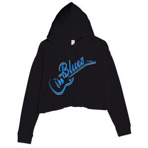 Blues Guitar Jazz Music Guitarist Blues Crop Fleece Hoodie