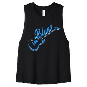 Blues Guitar Jazz Music Guitarist Blues Women's Racerback Cropped Tank