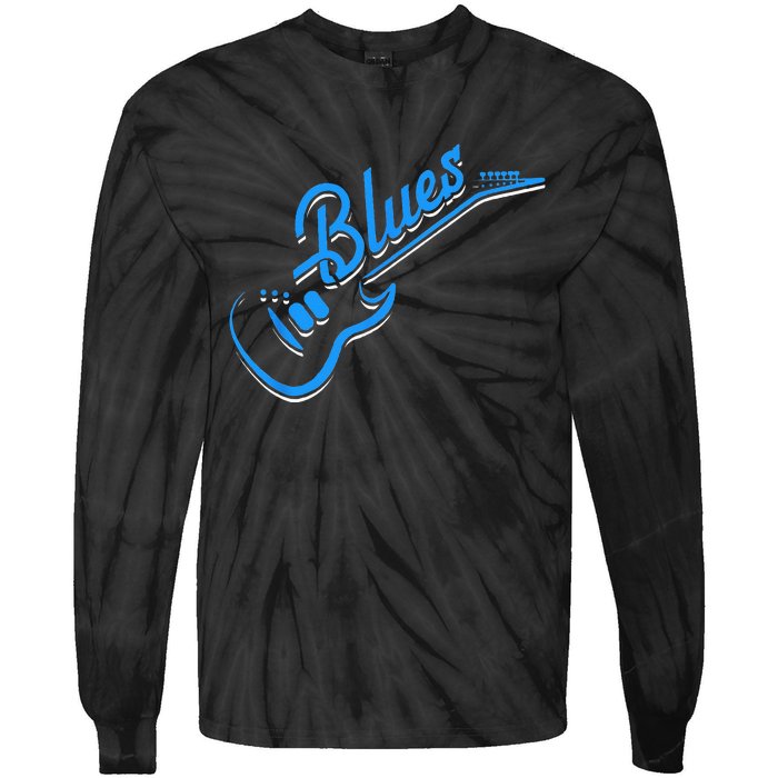 Blues Guitar Jazz Music Guitarist Blues Tie-Dye Long Sleeve Shirt