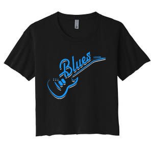 Blues Guitar Jazz Music Guitarist Blues Women's Crop Top Tee