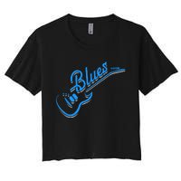 Blues Guitar Jazz Music Guitarist Blues Women's Crop Top Tee