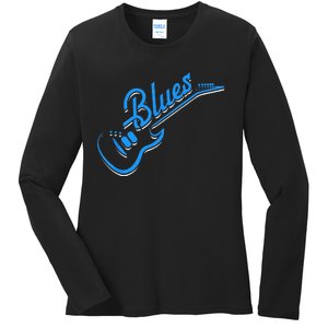 Blues Guitar Jazz Music Guitarist Blues Ladies Long Sleeve Shirt