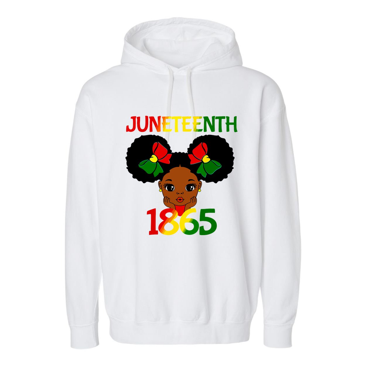 Black Girl Juneteenth 1865 Celebration Garment-Dyed Fleece Hoodie