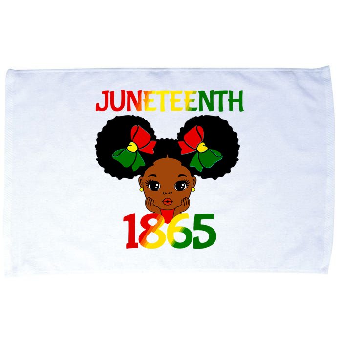 Black Girl Juneteenth 1865 Celebration Microfiber Hand Towel