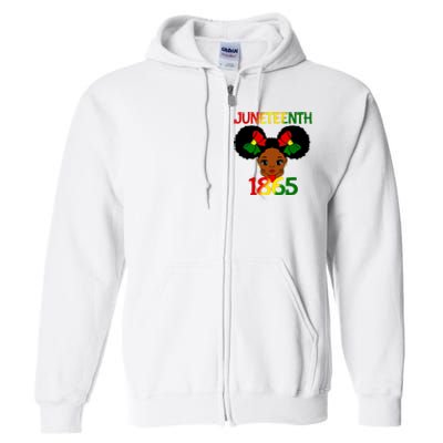 Black Girl Juneteenth 1865 Celebration Full Zip Hoodie