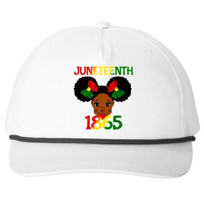 Black Girl Juneteenth 1865 Celebration Snapback Five-Panel Rope Hat