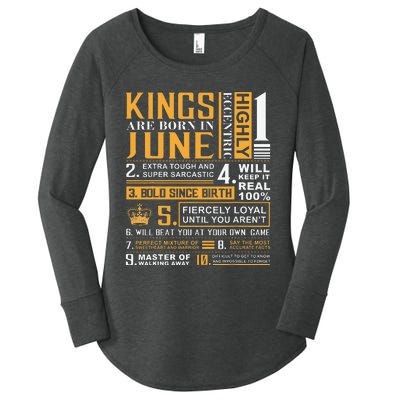 Birthday Gifts Kings are Born In June Women's Perfect Tri Tunic Long Sleeve Shirt