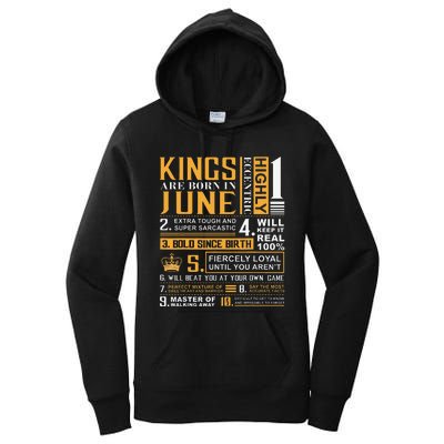 Birthday Gifts Kings are Born In June Women's Pullover Hoodie