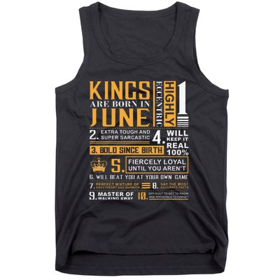 Birthday Gifts Kings are Born In June Tank Top