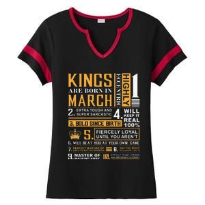 Birthday Gifts Kings are Born In March Ladies Halftime Notch Neck Tee