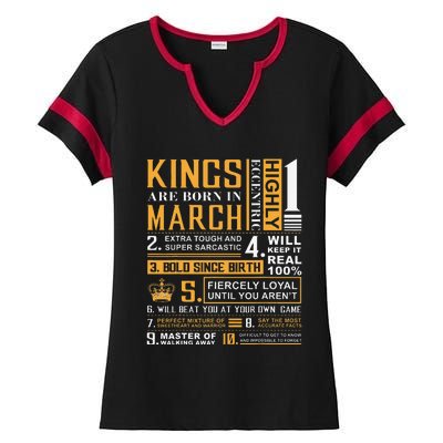 Birthday Gifts Kings are Born In March Ladies Halftime Notch Neck Tee