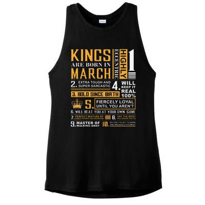 Birthday Gifts Kings are Born In March Ladies PosiCharge Tri-Blend Wicking Tank