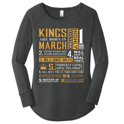 Birthday Gifts Kings are Born In March Women's Perfect Tri Tunic Long Sleeve Shirt