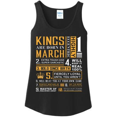 Birthday Gifts Kings are Born In March Ladies Essential Tank