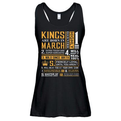 Birthday Gifts Kings are Born In March Ladies Essential Flowy Tank