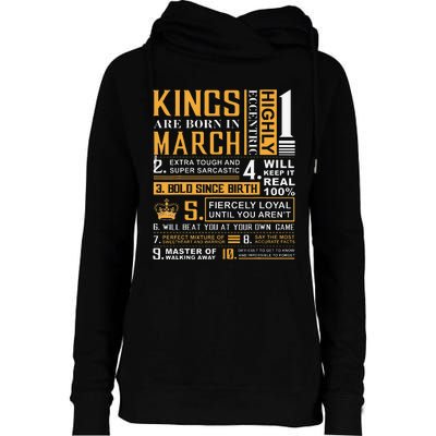 Birthday Gifts Kings are Born In March Womens Funnel Neck Pullover Hood