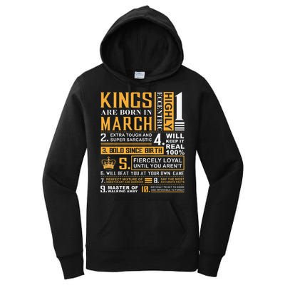 Birthday Gifts Kings are Born In March Women's Pullover Hoodie