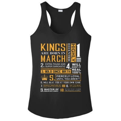 Birthday Gifts Kings are Born In March Ladies PosiCharge Competitor Racerback Tank