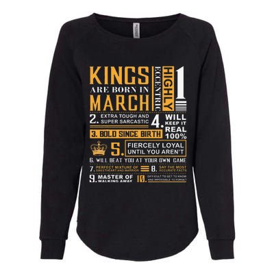 Birthday Gifts Kings are Born In March Womens California Wash Sweatshirt