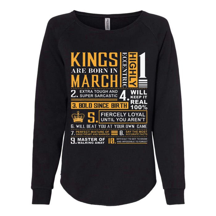 Birthday Gifts Kings are Born In March Womens California Wash Sweatshirt