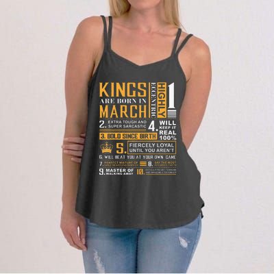 Birthday Gifts Kings are Born In March Women's Strappy Tank