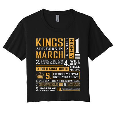 Birthday Gifts Kings are Born In March Women's Crop Top Tee