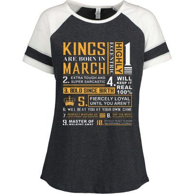 Birthday Gifts Kings are Born In March Enza Ladies Jersey Colorblock Tee