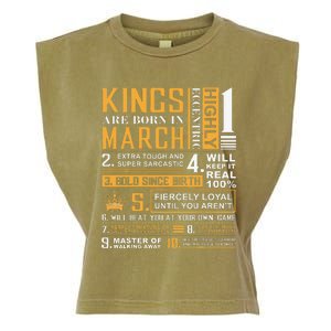 Birthday Gifts Kings are Born In March Garment-Dyed Women's Muscle Tee