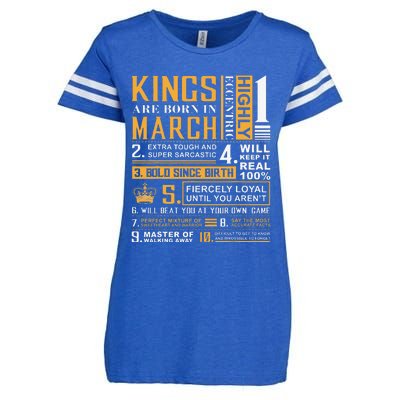 Birthday Gifts Kings are Born In March Enza Ladies Jersey Football T-Shirt