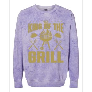 Bbq Grilling King Of The Grill Funny Barbecue Gift Colorblast Crewneck Sweatshirt