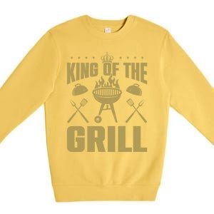 Bbq Grilling King Of The Grill Funny Barbecue Gift Premium Crewneck Sweatshirt