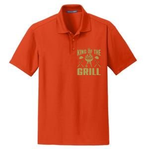 Bbq Grilling King Of The Grill Funny Barbecue Gift Dry Zone Grid Polo