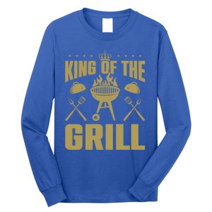 Bbq Grilling King Of The Grill Funny Barbecue Gift Long Sleeve Shirt