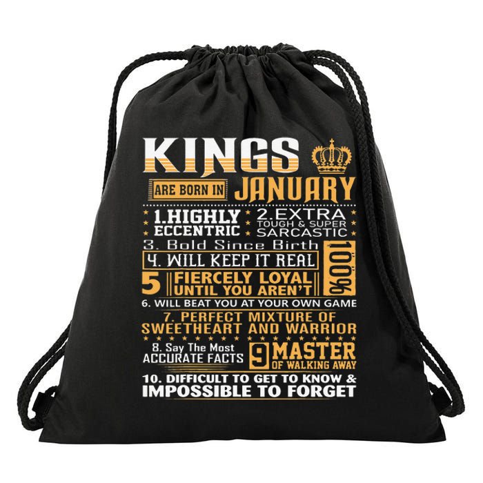 Birthday Gifts Kings Are Born In January Drawstring Bag