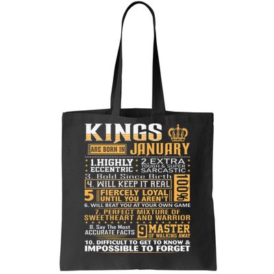 Birthday Gifts Kings Are Born In January Tote Bag