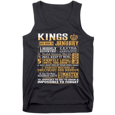 Birthday Gifts Kings Are Born In January Tank Top