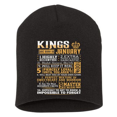 Birthday Gifts Kings Are Born In January Short Acrylic Beanie