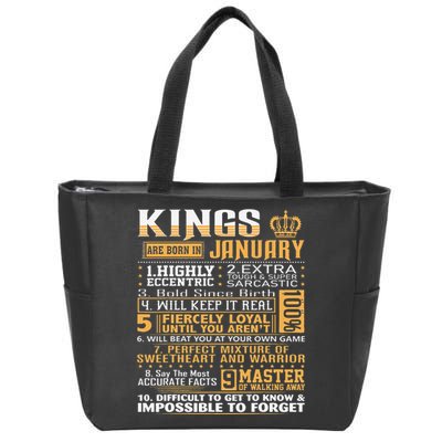 Birthday Gifts Kings Are Born In January Zip Tote Bag