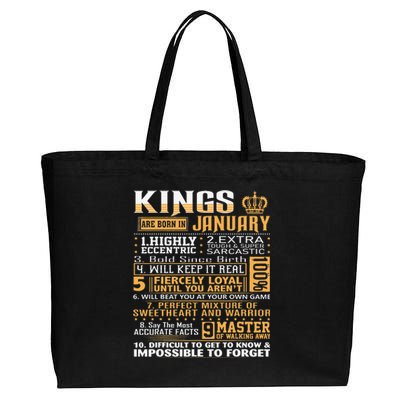 Birthday Gifts Kings Are Born In January Cotton Canvas Jumbo Tote