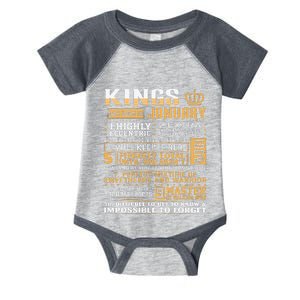 Birthday Gifts Kings Are Born In January Infant Baby Jersey Bodysuit