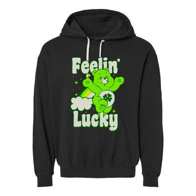 Bears Good Luck Bear Jumping Feelin Lucky Distressed Garment-Dyed Fleece Hoodie