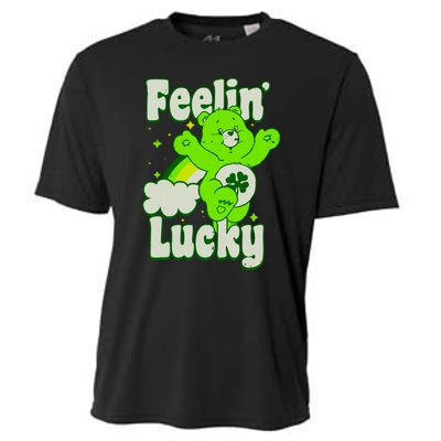 Bears Good Luck Bear Jumping Feelin Lucky Distressed Cooling Performance Crew T-Shirt