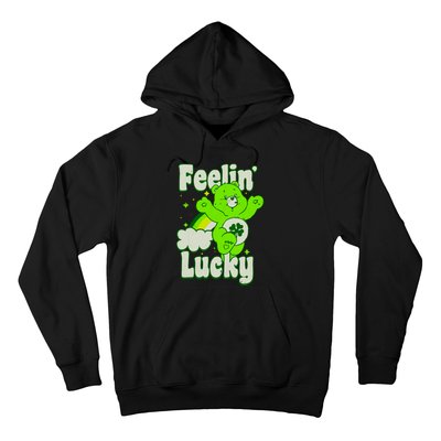 Bears Good Luck Bear Jumping Feelin Lucky Distressed Hoodie