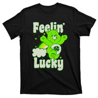 Bears Good Luck Bear Jumping Feelin Lucky Distressed T-Shirt