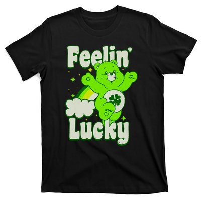 Bears Good Luck Bear Jumping Feelin Lucky Distressed T-Shirt