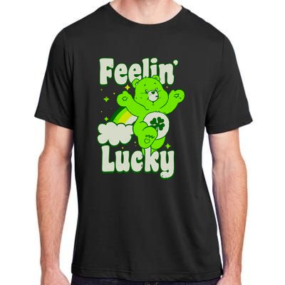 Bears Good Luck Bear Jumping Feelin Lucky Distressed Adult ChromaSoft Performance T-Shirt