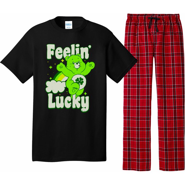 Bears Good Luck Bear Jumping Feelin Lucky Distressed Pajama Set