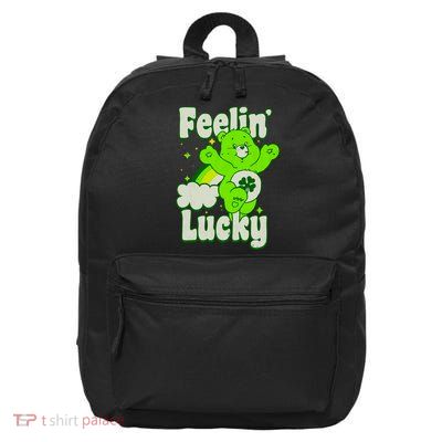 Bears Good Luck Bear Jumping Feelin Lucky Distressed 16 in Basic Backpack