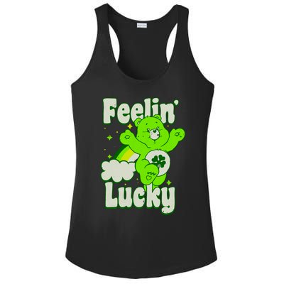 Bears Good Luck Bear Jumping Feelin Lucky Distressed Ladies PosiCharge Competitor Racerback Tank