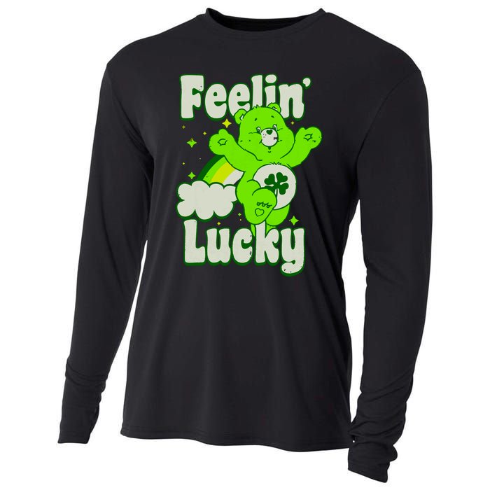 Bears Good Luck Bear Jumping Feelin Lucky Distressed Cooling Performance Long Sleeve Crew